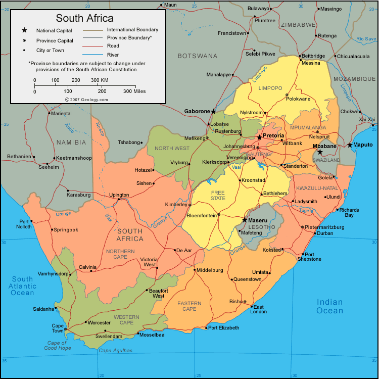 afrika haritasi guney afrika