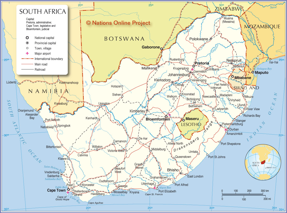 guney afrika haritasi