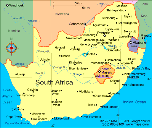 harita guney afrika