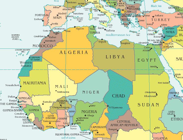 kuzey afrika haritasi