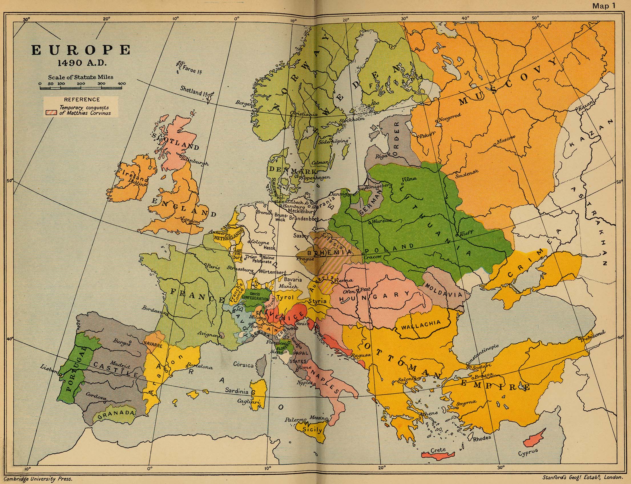 avrupa haritasi 1490