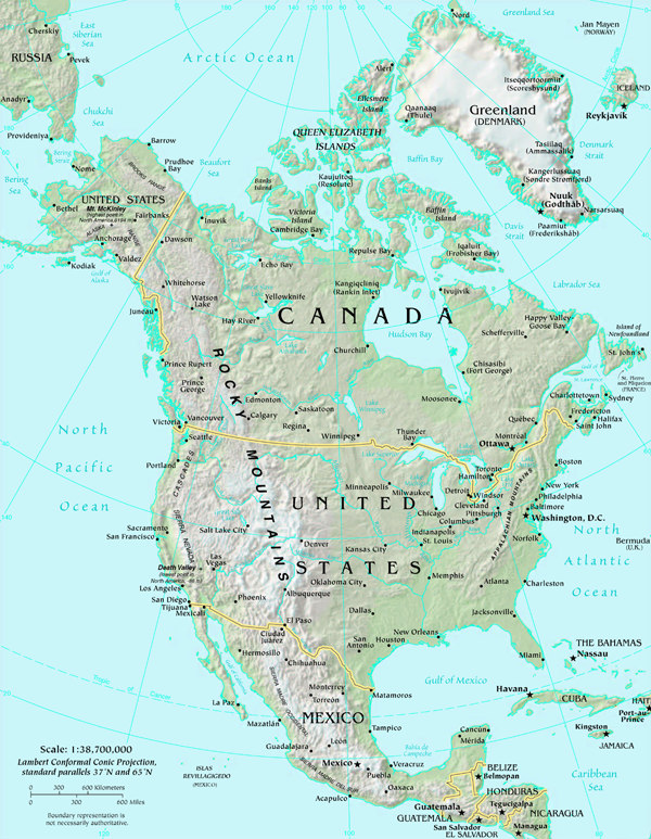 Kuzey Amerika Haritası