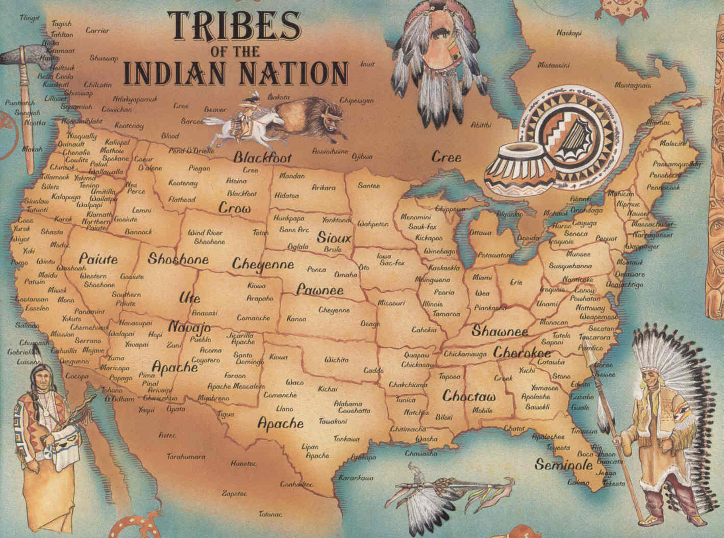 kuzey amerika native amerikan haritasi