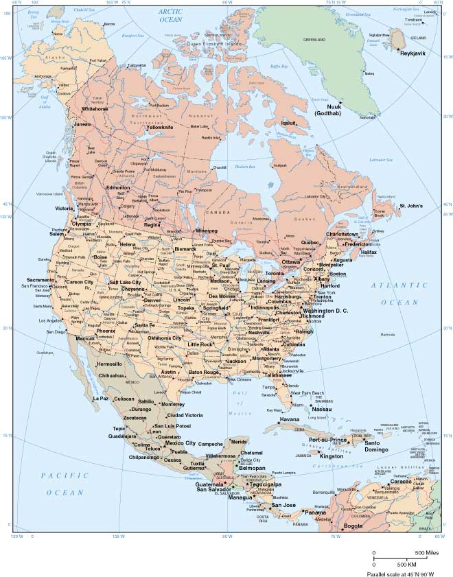 kuzey amerika sehir haritasi