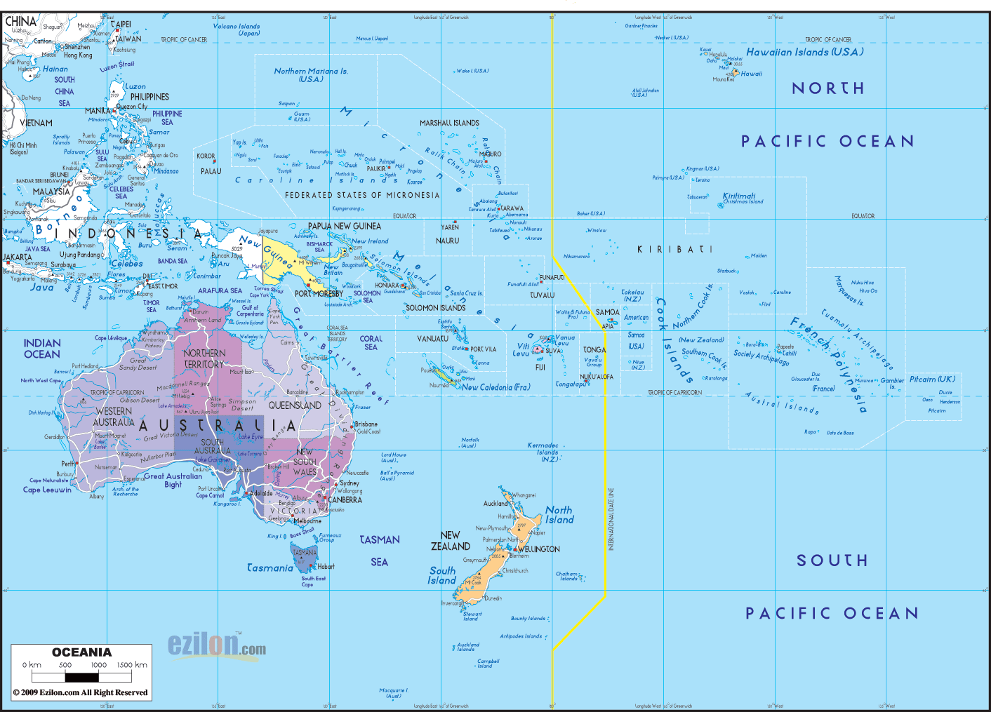 okyanusya politik haritasi