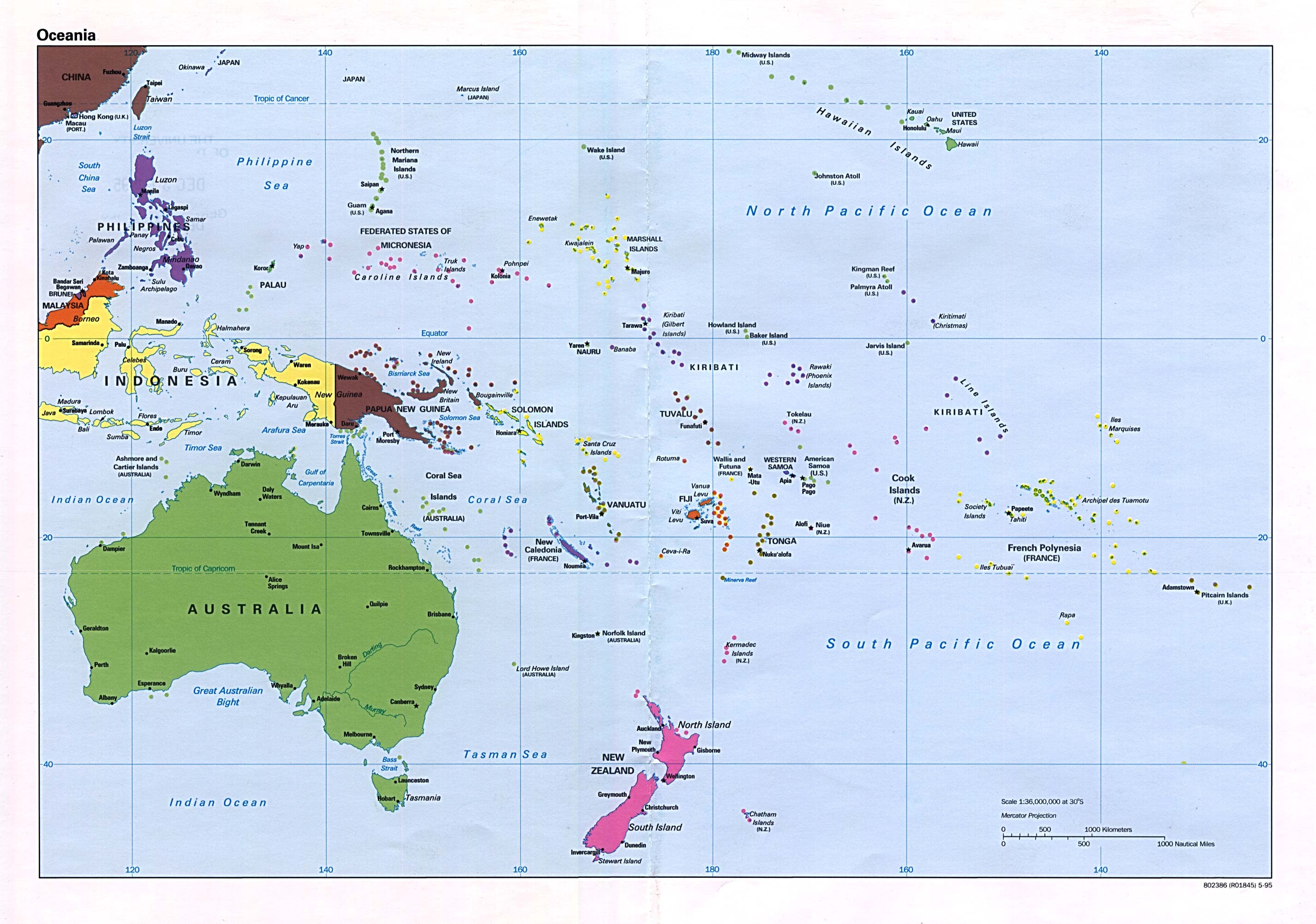 okyanusya politik haritasi