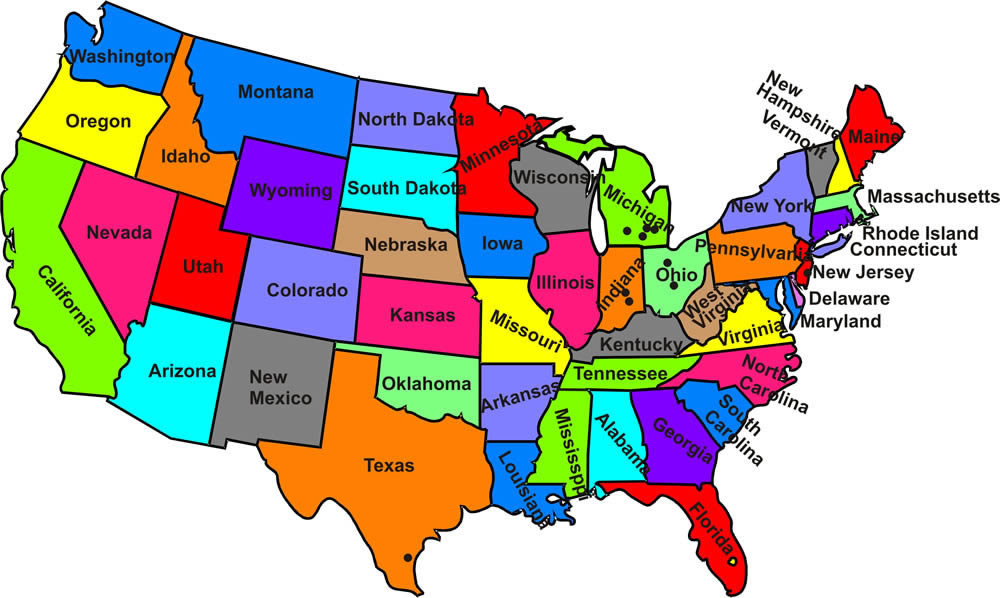 ABD Eyaletler Harita