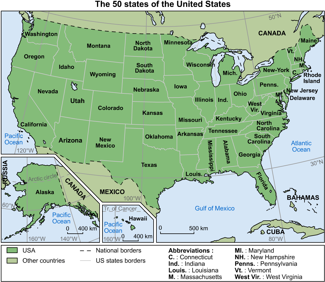 ABD 50 Eyalet Haritası