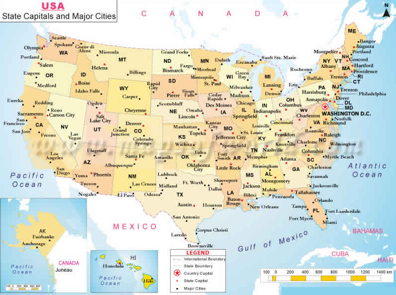 ABD Büyük Şehirleri Haritası