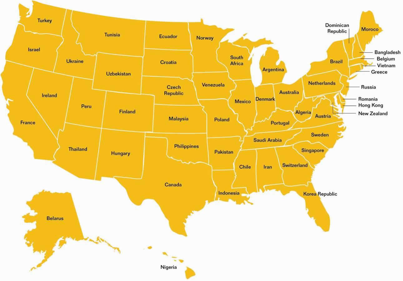 ABD Eyalet Ekonomileri Dunya Ulkeleri Haritası