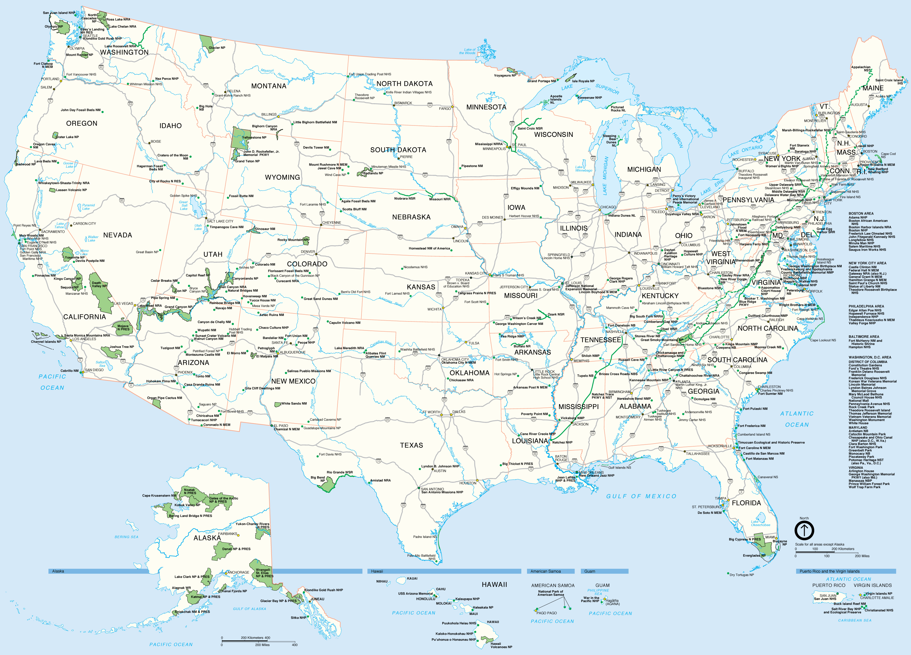 ABD Eyaletler Otoyol Haritası