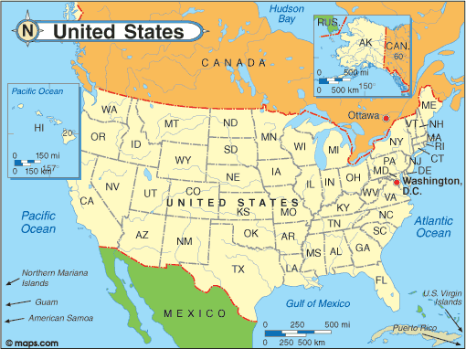 ABD Eyalet Siyasi Haritaları