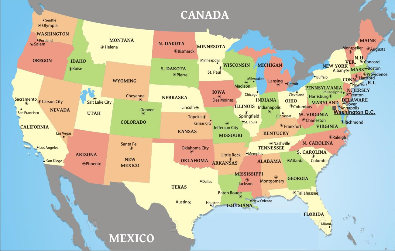 ABD Haritası Duvar Kağıdı Büyük