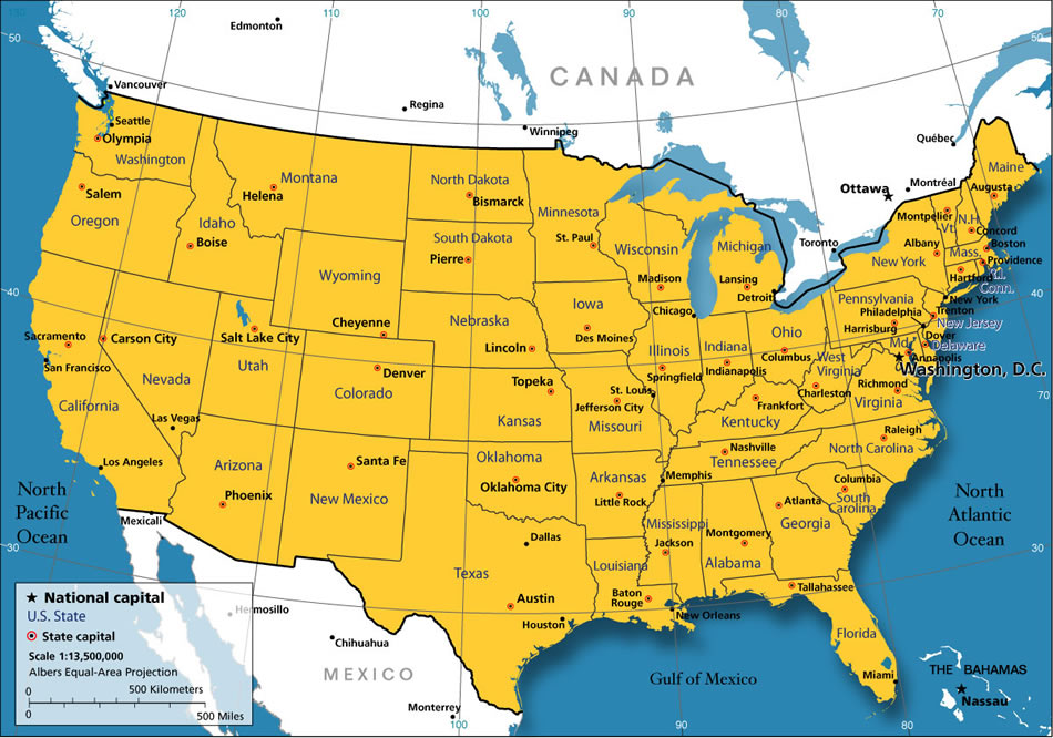 ABD Metropol Şehirleri Haritası