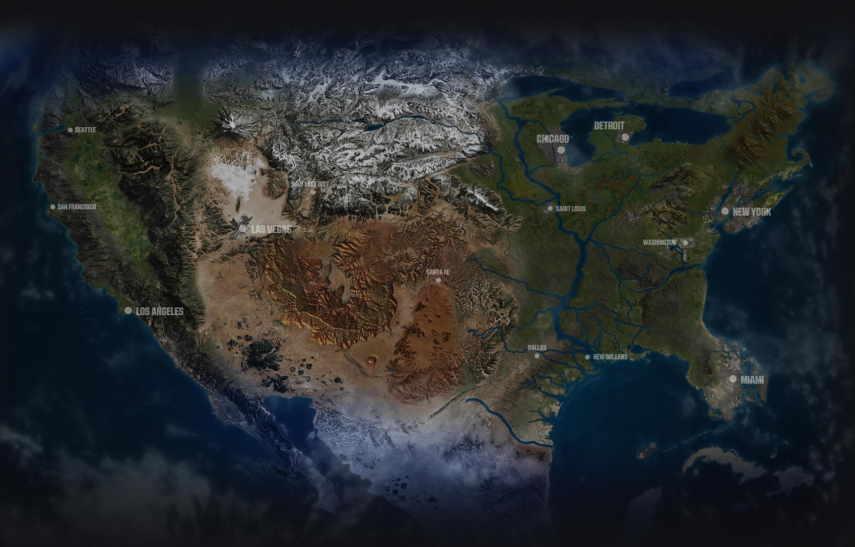 ABD Uydu Görünümü Haritası