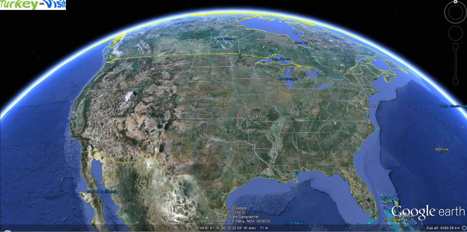 ABD Yeryüzü Haritası