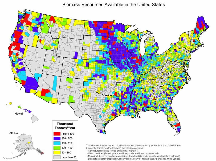 Amerika Birleşik Devletleri Biyokütle Haritası
