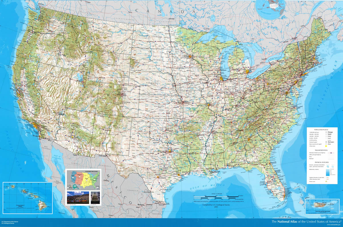 Amerika Birleşik Devletleri Duvar Haritası