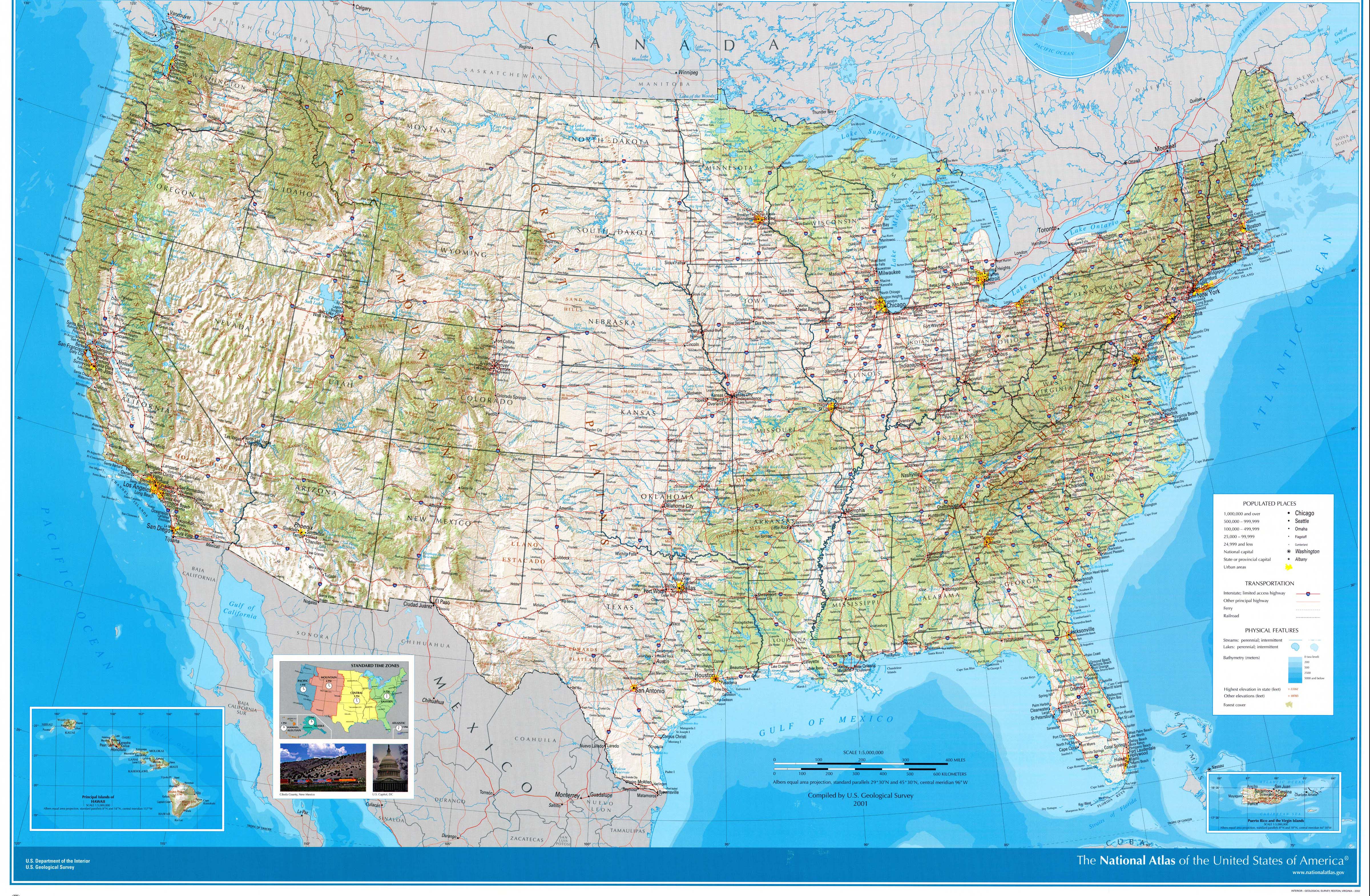 Amerika Birleşik Devletleri Duvar Haritası Büyük