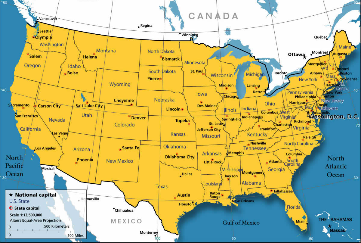 Amerika Birleşik Devletleri Haritası