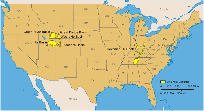 Amerika Birleşik Devletleri Kaya Gaz Haritası