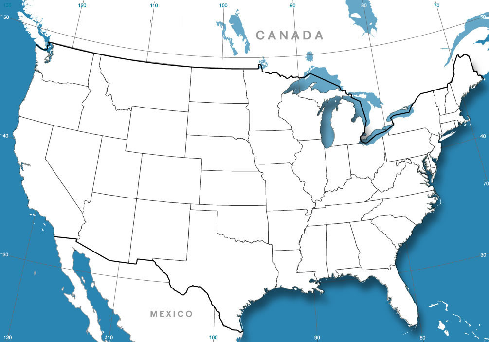 Boş Anahat ABD Haritası