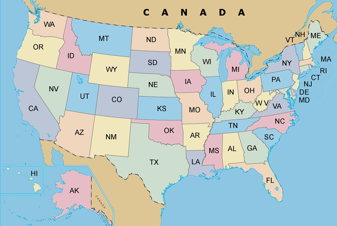 Eyalet Haritası ABD