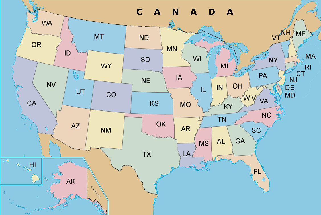 Eyaletler Haritası ABD