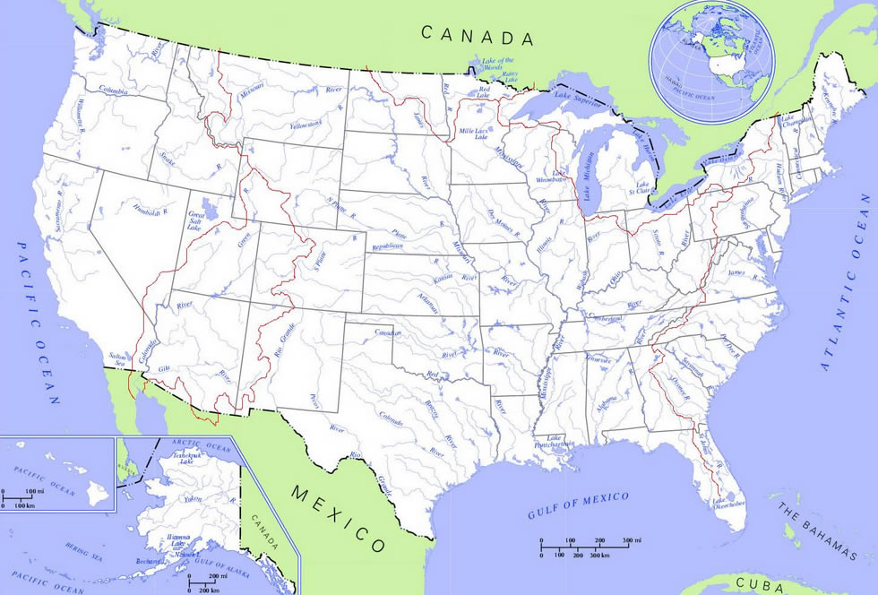 Irmak Amerika Birleşik Devleti Haritası