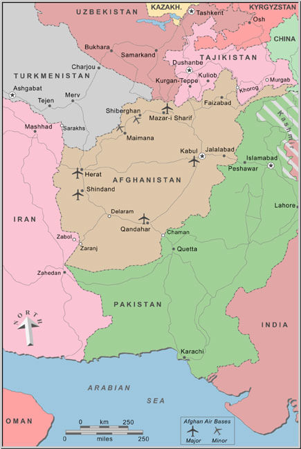 afganistan siyasi haritasi
