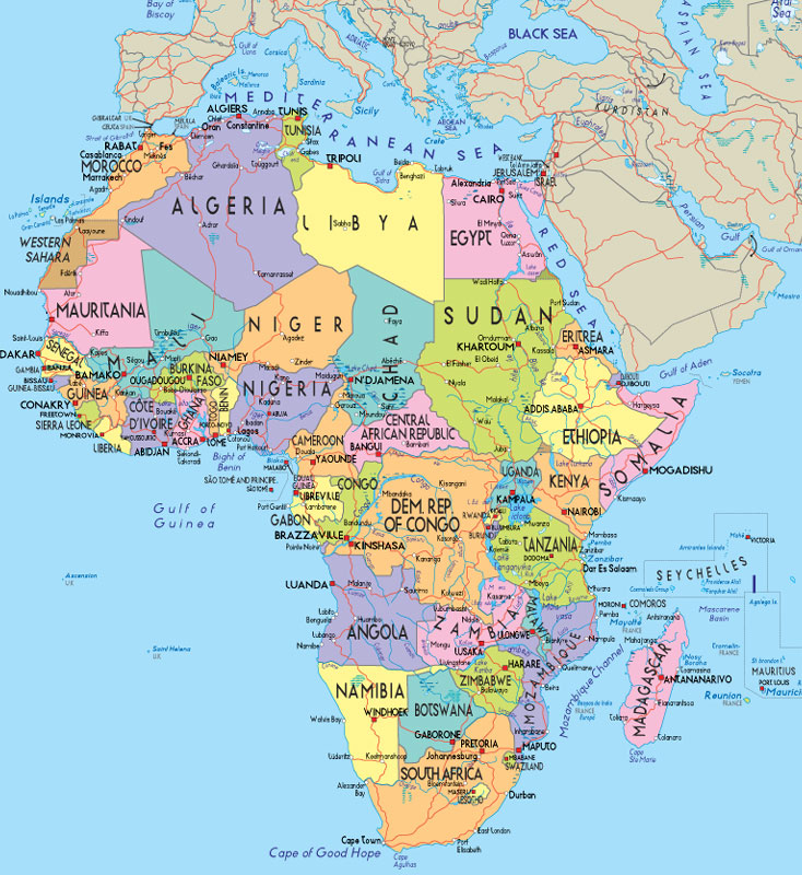 afrika politik haritasi