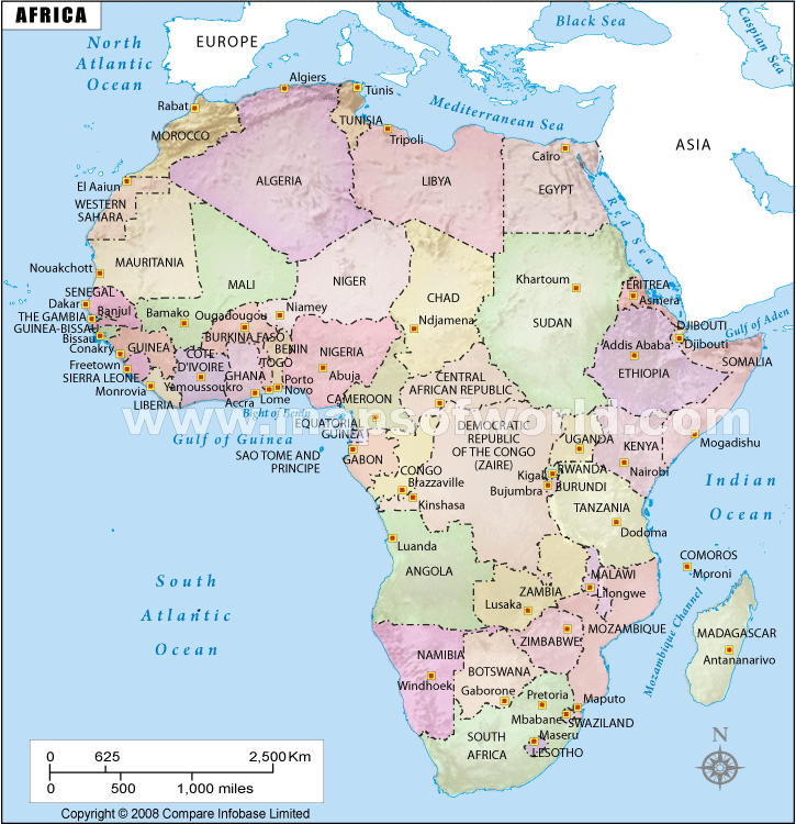 afrika ulkeler haritasi