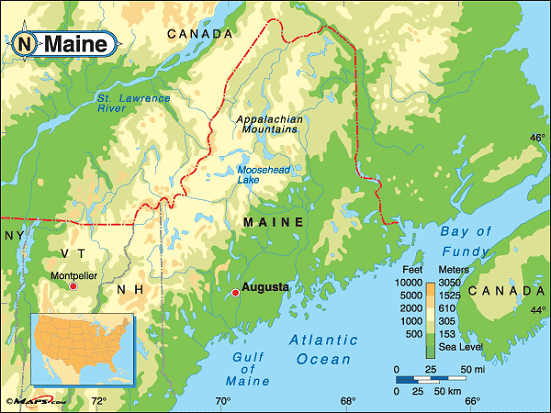 maine haritasi usa