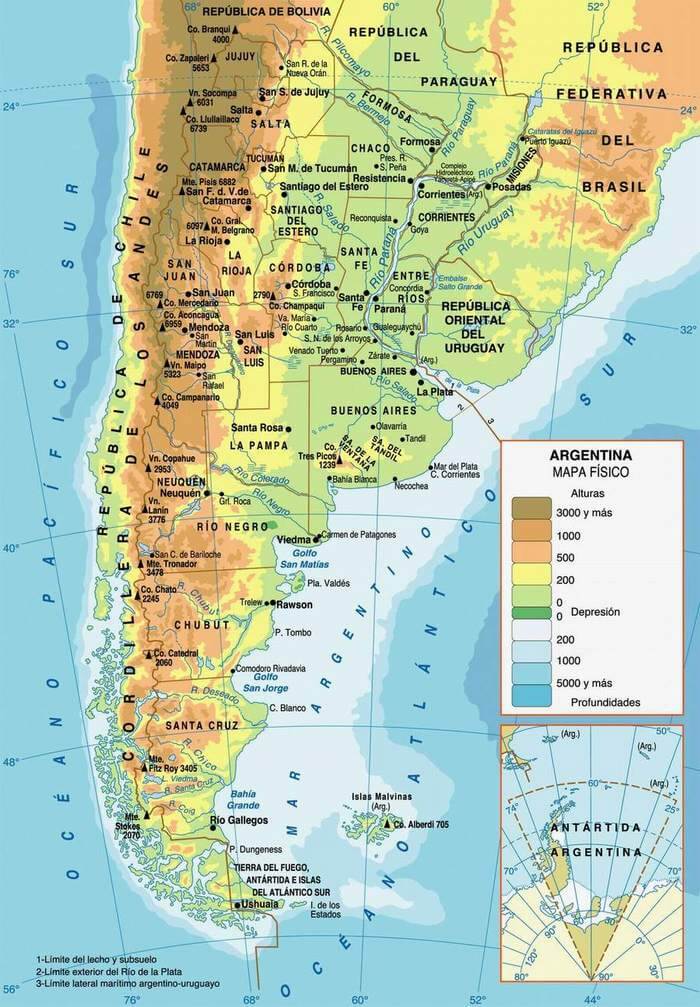 arjantin fiziki haritasi guney amerika
