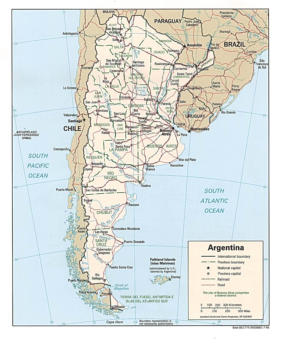 arjantin siyasi haritasi 1996