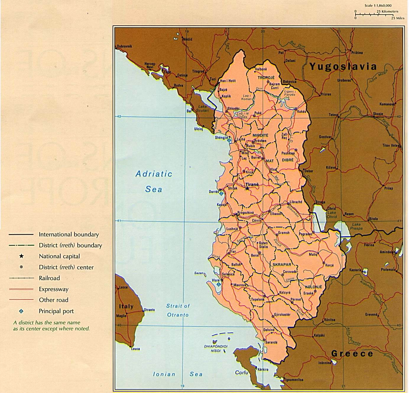 arnavutluk siyasi haritasi 1990