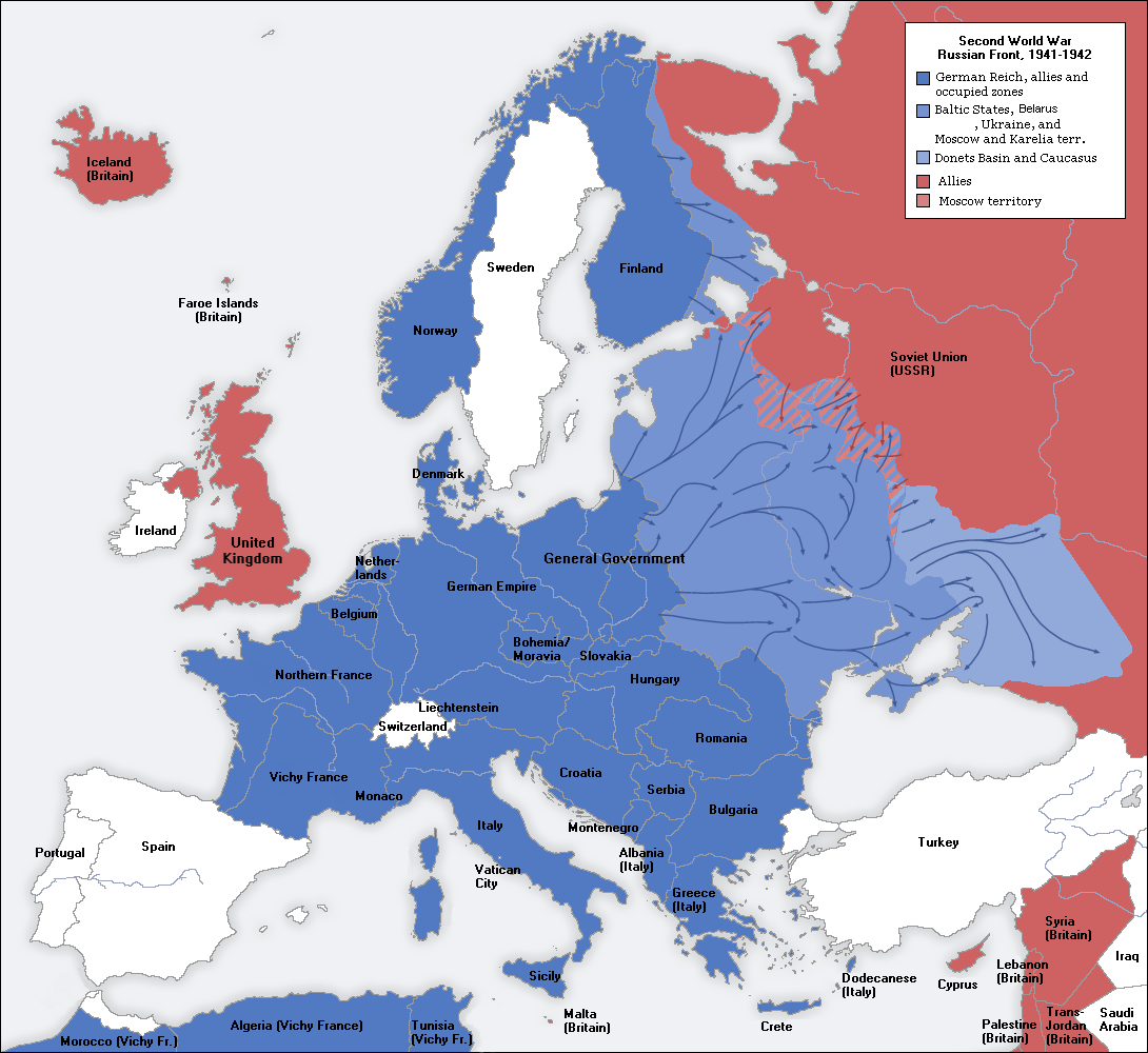 avrupa haritasi ikinci dunya savasi 1941 1942
