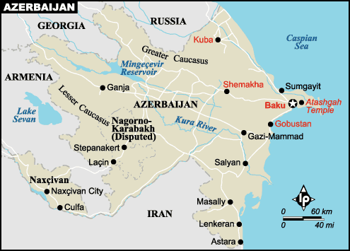 azerbeycan sehirler haritasi