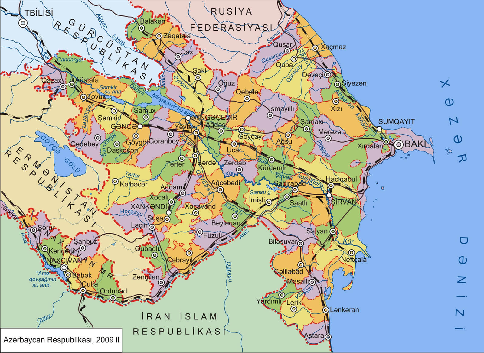 azerbeycan cumhuriyeti haritasi
