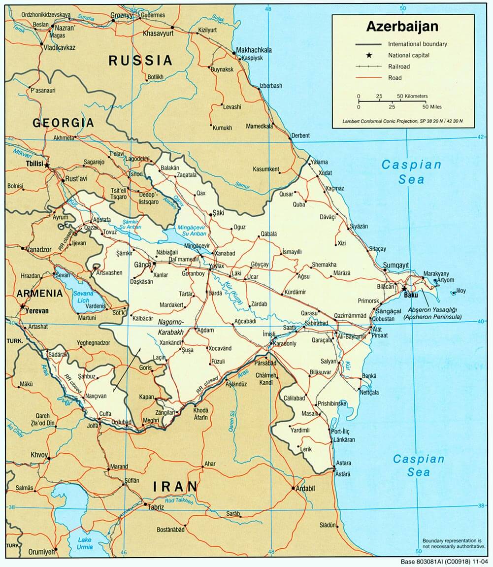 azerbeycan siyasi haritasi
