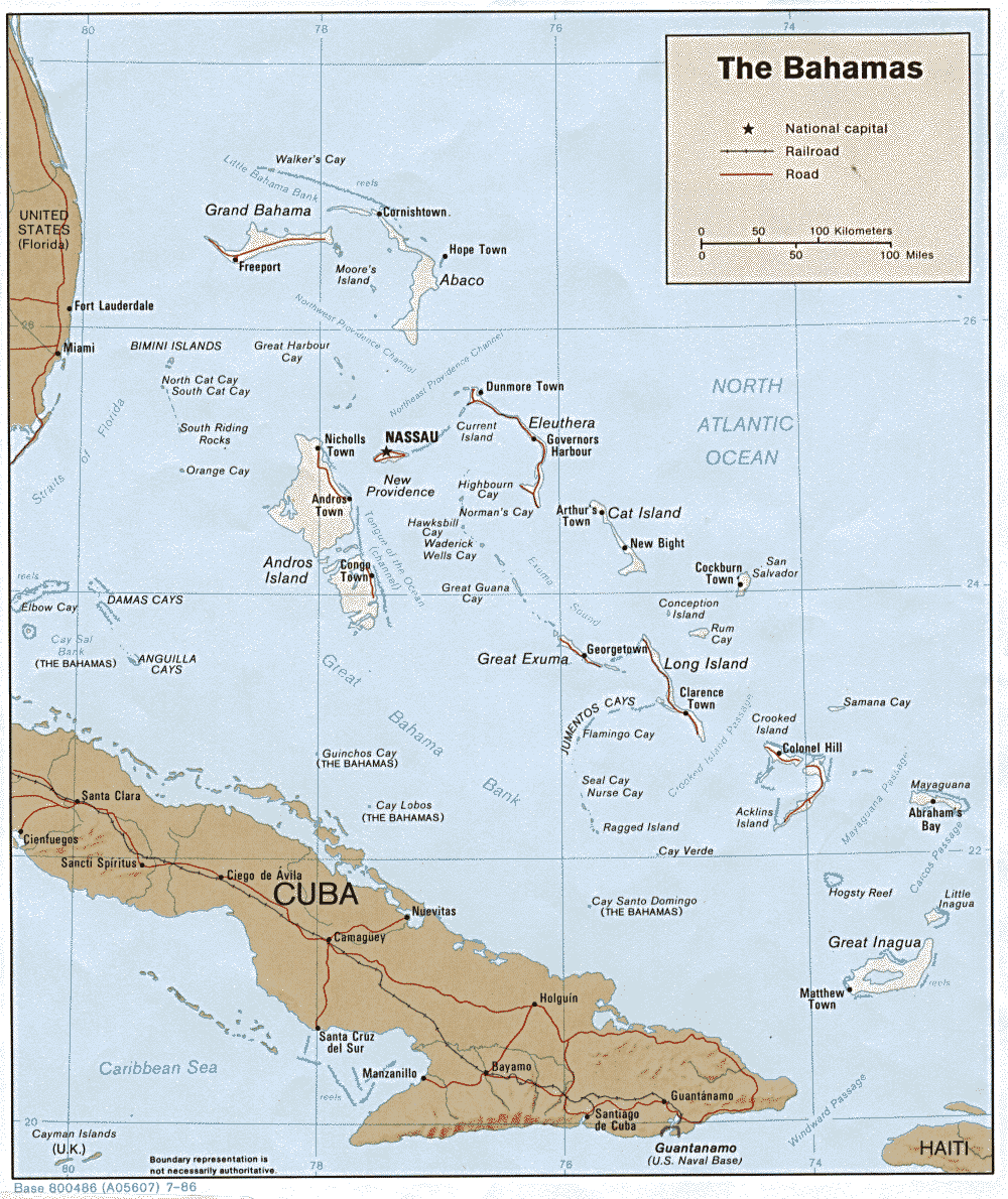 bahamalar golgeli kabartma haritasi