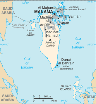 bahreyn haritasi manama