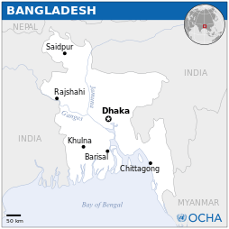 banglades onemli sehirler haritasi