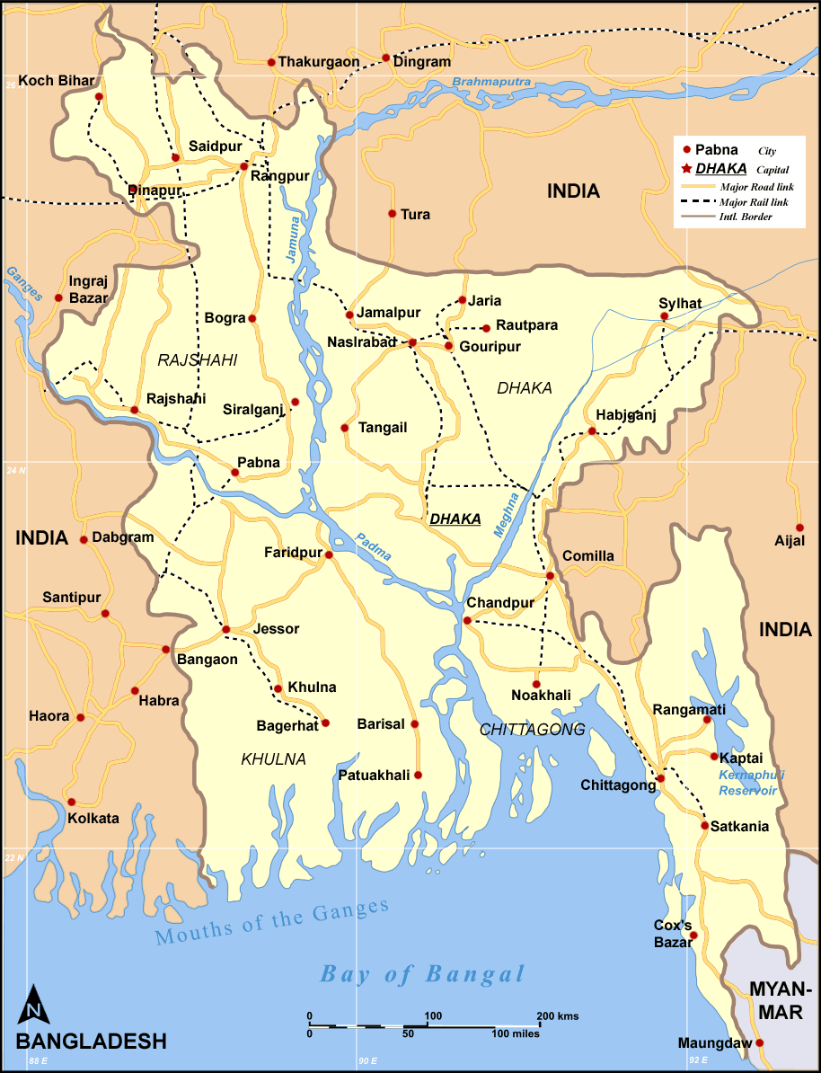 banglades yol tren yolu haritasi