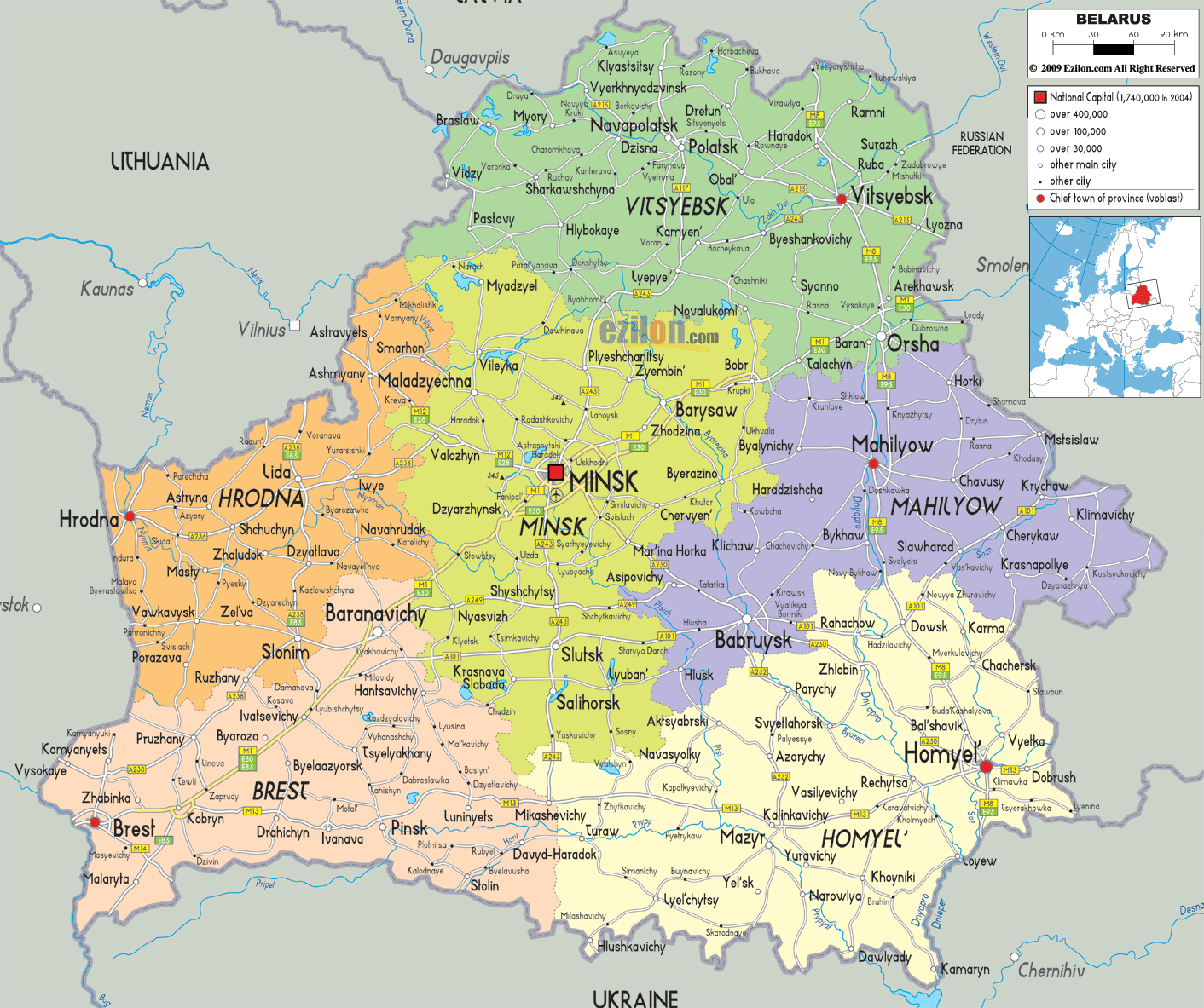 belarus siyasi haritasi