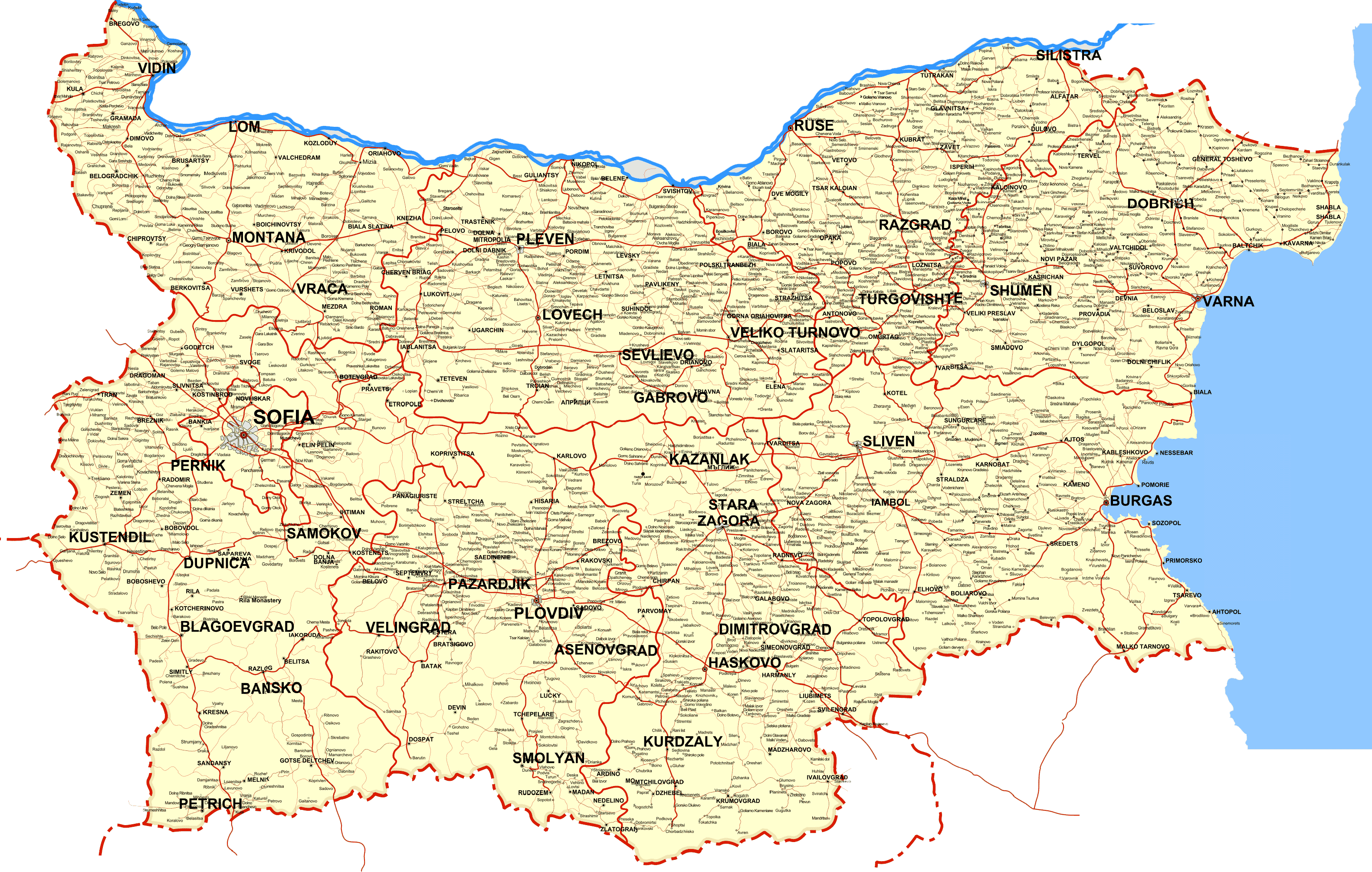 bulgaristan detayli haritasi b