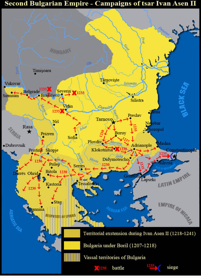 bulgaristan imparatorluk haritasi 1207 1241