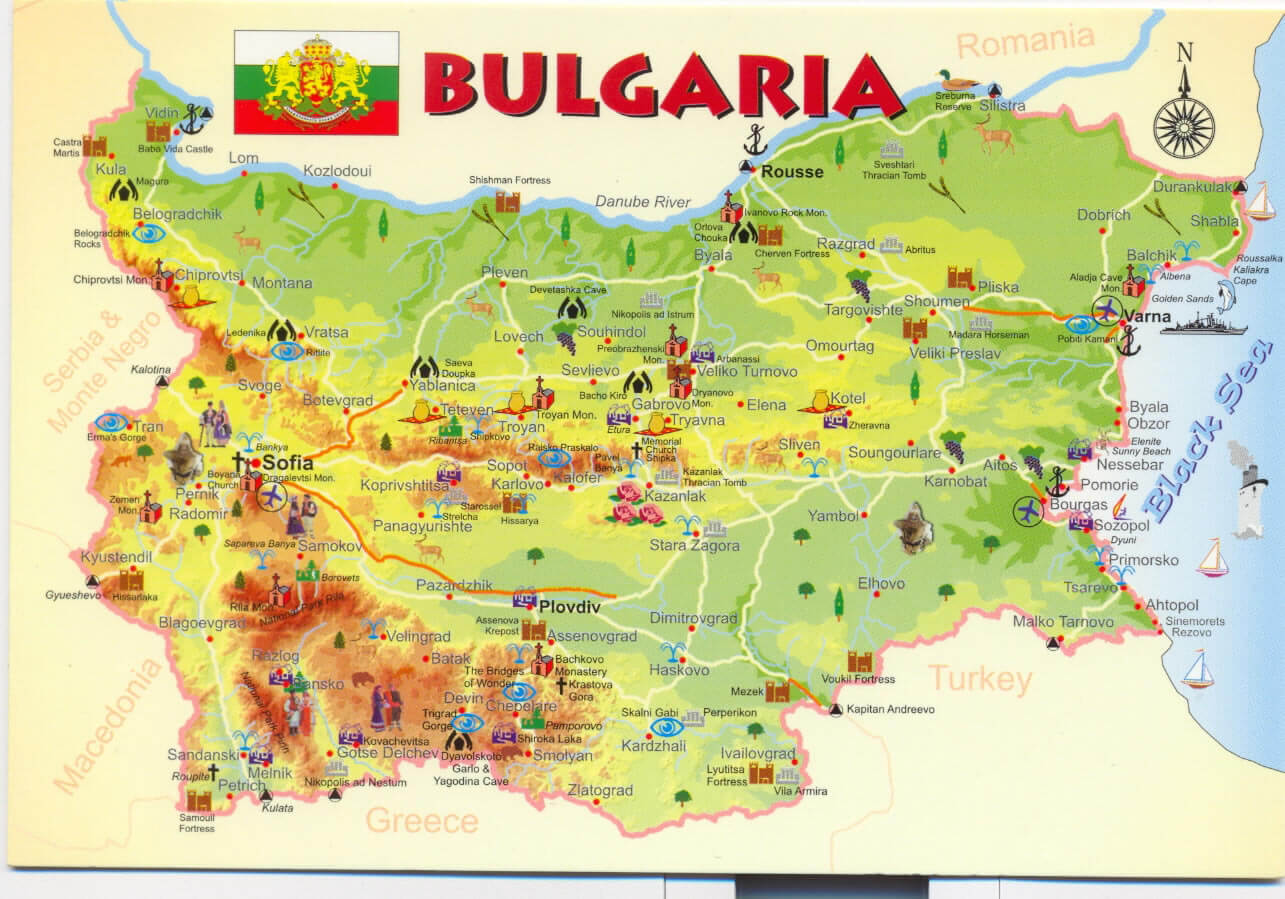 bulgaristan turizm haritasi