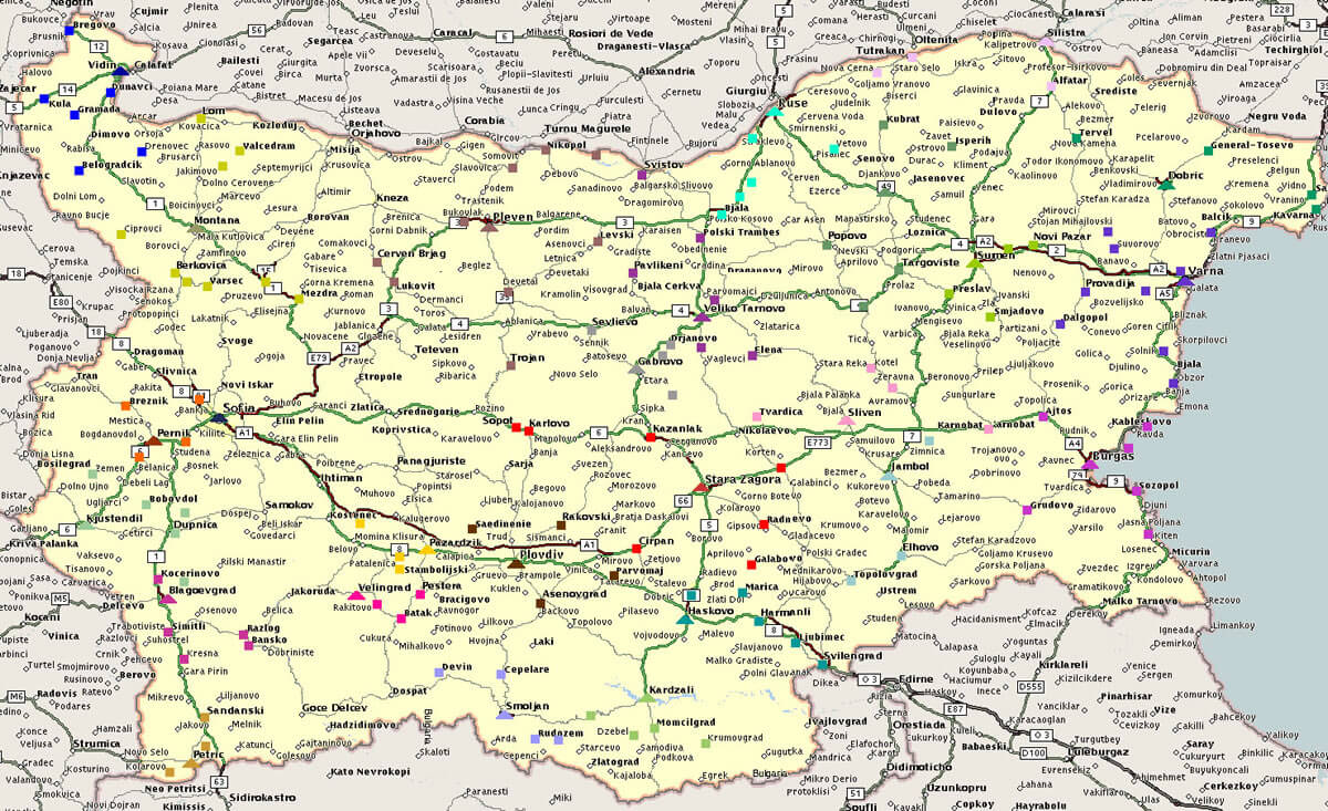 bulgaristan yonetim haritasi