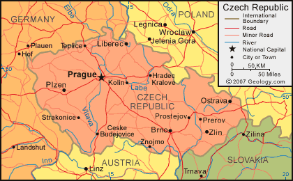 cek cumhuriyeti haritasi